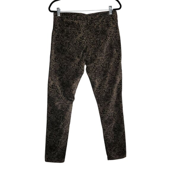 AG Adriano Goldschmied Farrah Skinny Ankle Velvet Jeans Green Leopard Cheetah - Picture 3 of 6